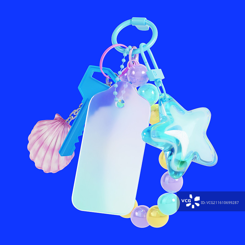 海洋主题钥匙扣套装图片素材