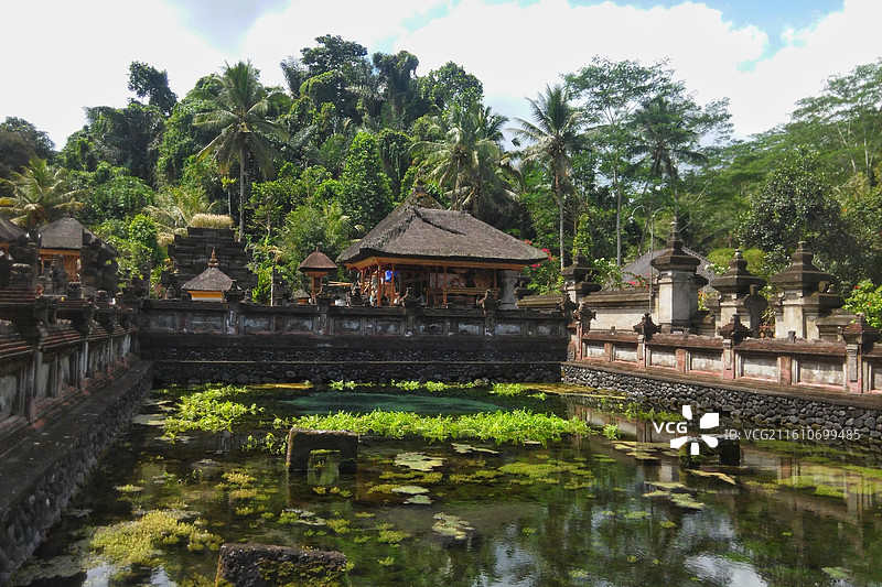 巴厘岛的火山与神庙图片素材