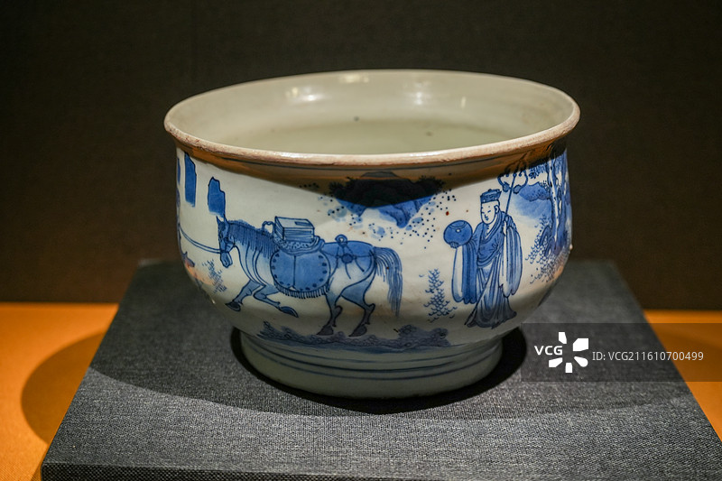 明崇祯青花西游记故事图钵式碗（南京博物院藏）图片素材