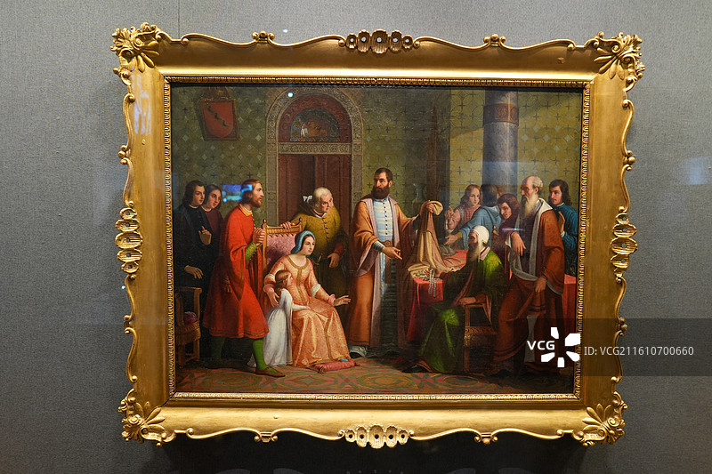 南京博物院藏加万尼《马可·波罗归来》油画展品图片素材