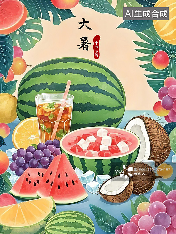 【AI数字艺术】大暑图片素材