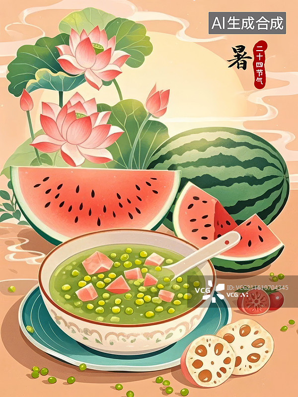 【AI数字艺术】大暑图片素材