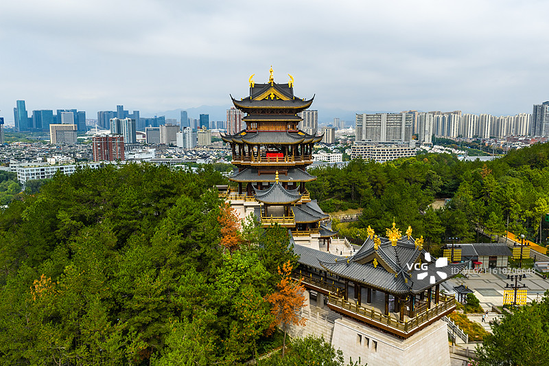 浙江义乌市鸡鸣阁图片素材