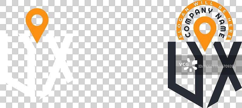 用户体验地点标志组合字母用户体验标志双图标图片素材