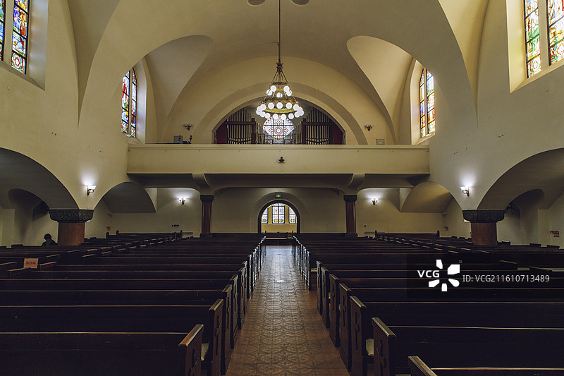 青岛基督教堂室内图片素材