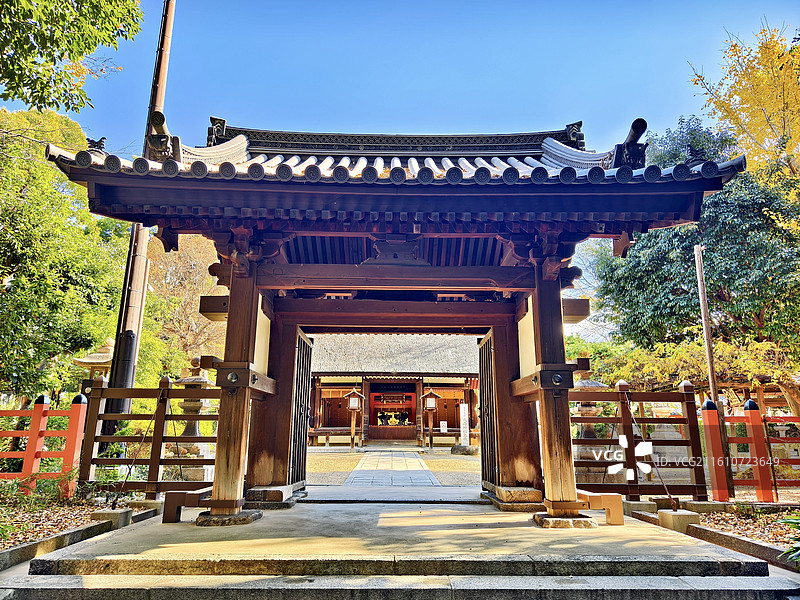 日本大阪府大阪市，住吉大社北边的大海神社图片素材