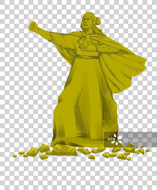 免抠元素 PNG插画 古代英雄雕像图片素材