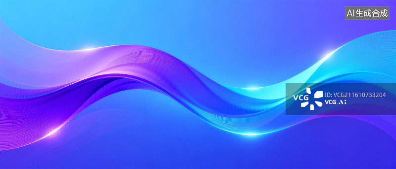 【AI数字艺术】简约蓝色抽象波浪年会计划书科技盛典宣传活动背景壁纸图片素材