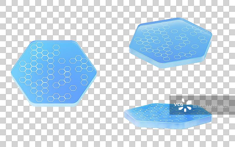 科技感六边形玻璃展台底座三维渲染图片素材