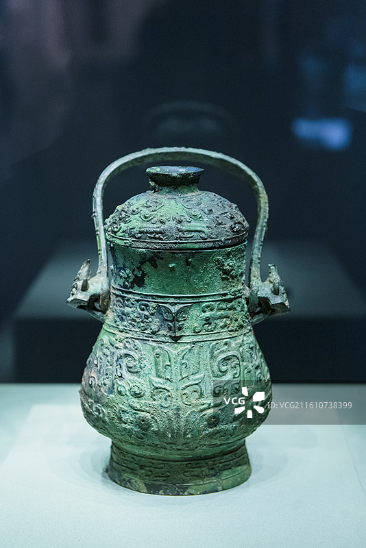 圉卣 西周时期 北京首都博物馆 太保墉燕 房山琉璃河遗址专题展图片素材