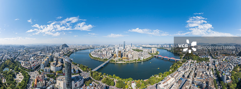 柳州中心城区城市风光航拍图片图片素材