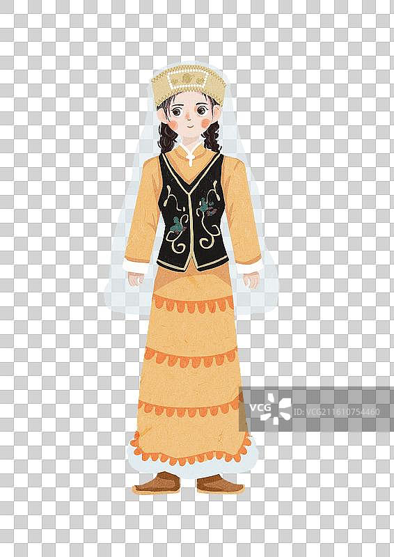 穿着传统民族服装塔塔尔族女肖像图片素材