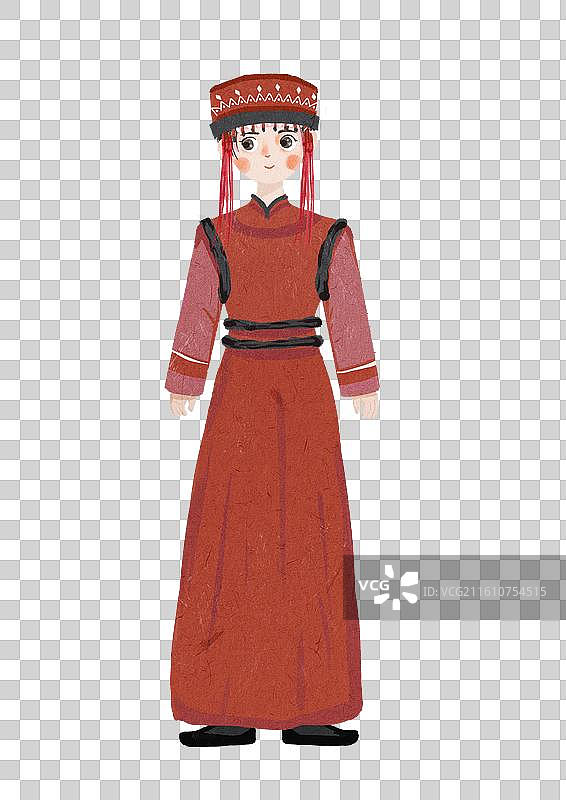 穿着传统民族服装达斡尔族女肖像图片素材