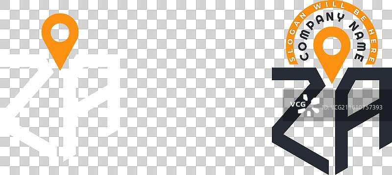 za 字母标识组合，双图标图片素材