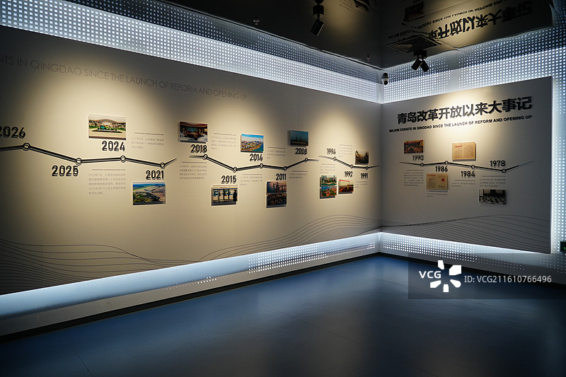 青岛城市展览馆  青岛改革开放以来大事记图片素材