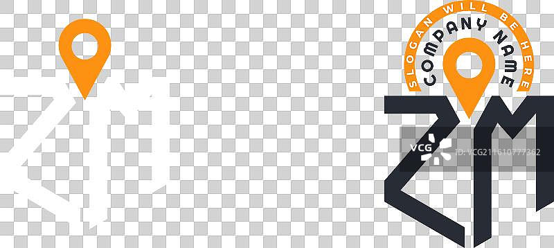 ZM 字母标志双图标位置组合标志图片素材