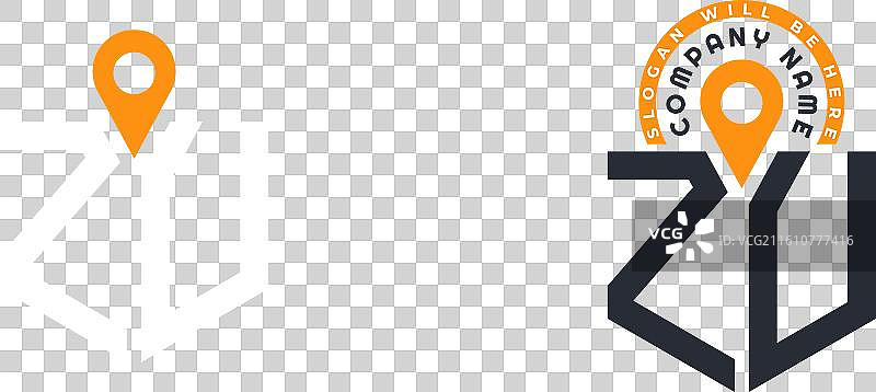 zu 字母标志组合，zu 标志双图标图片素材