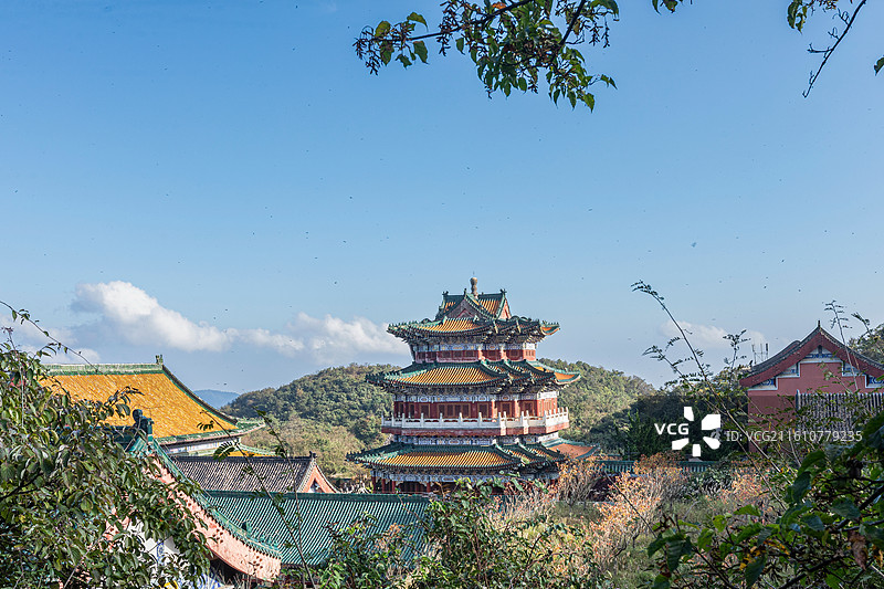 张家界国家森林公园古朴的天门山寺图片素材