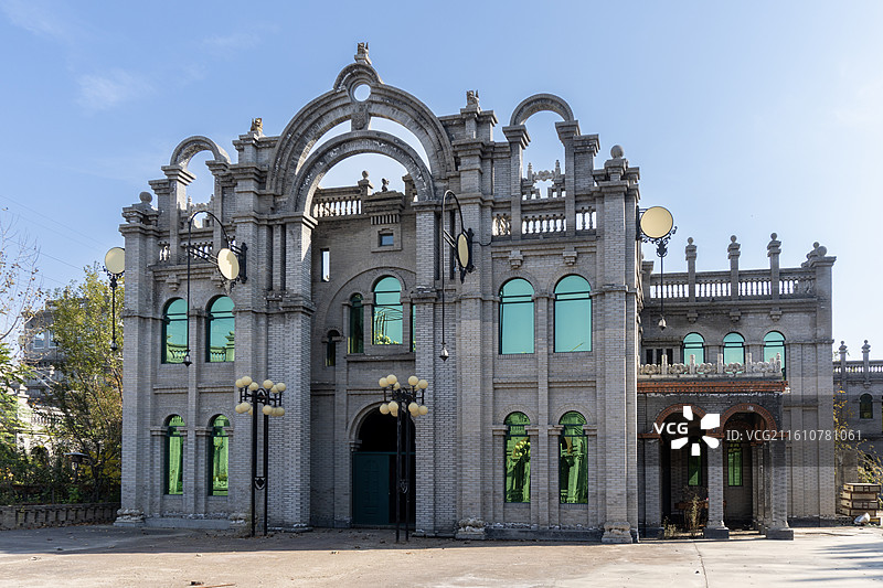 河南商丘虞城大虞春秋文化园民国建筑和西方建筑图片素材