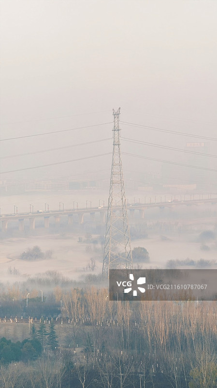 水墨渭水源（五） 陪同老公在陕西西安大兴医院渭水院园区住院期间抓拍相关科室窗外冬日美景图片素材
