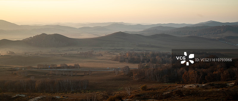 中国内蒙古乌兰布统景区日出图片素材