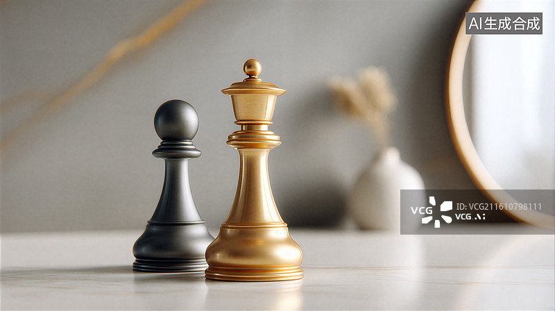 【AI数字艺术】国际象棋棋子特写图片素材
