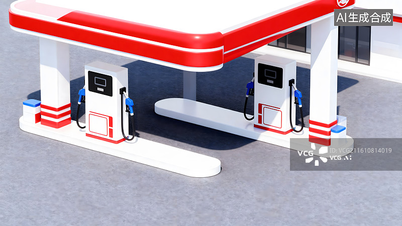 【AI数字艺术】加油站图片素材