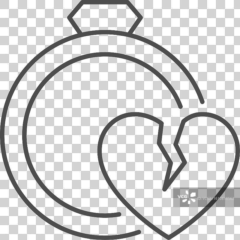 断裂的关系线条轮廓图标图片素材