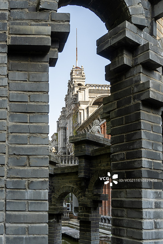 河南商丘虞城大虞春秋文化园民国建筑和西方建筑图片素材