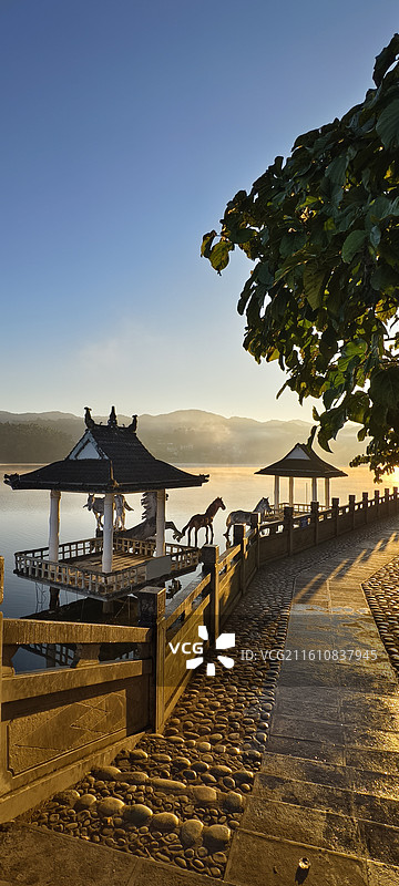 云南普洱～洗马河公园（水库）-清晨图片素材