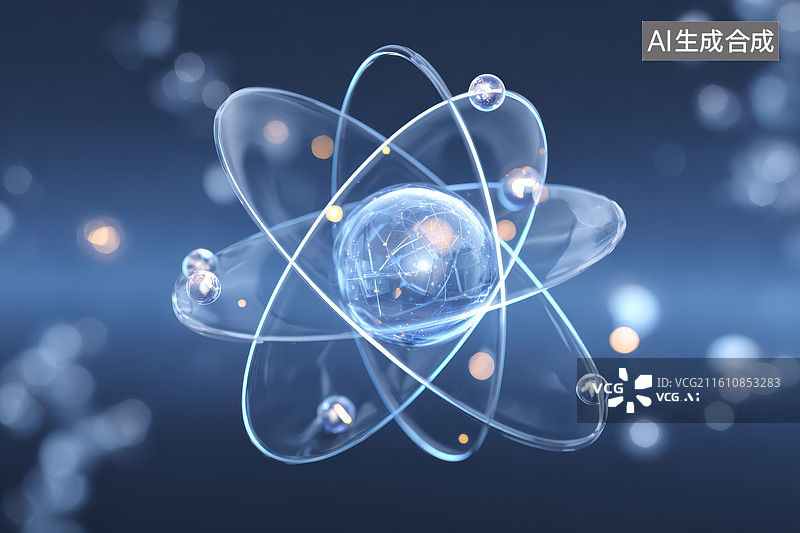 【AI数字艺术】原子结构科技感物理研究创新概念图片素材