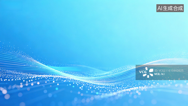 【AI数字艺术】蓝色波浪抽象背景图片素材
