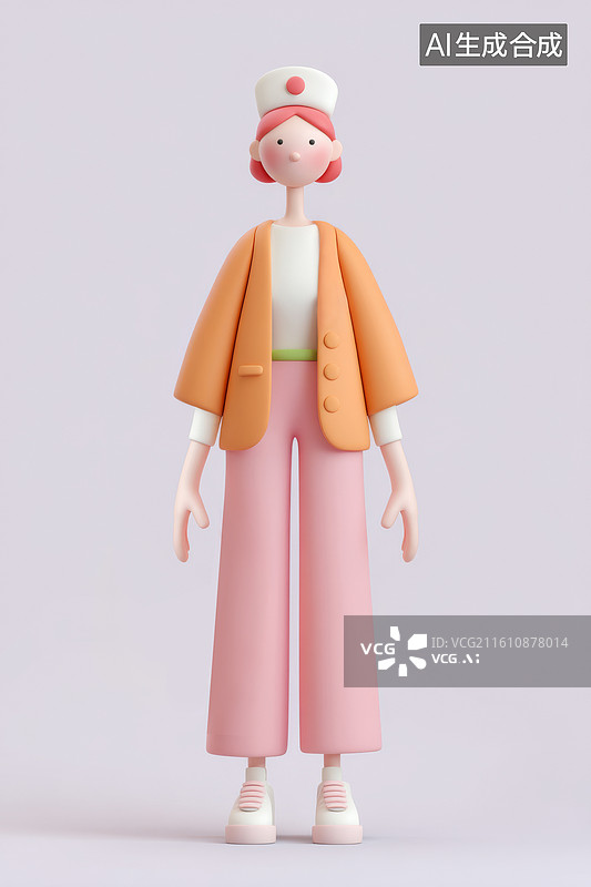 【AI数字艺术】卡通风格的护士图片素材