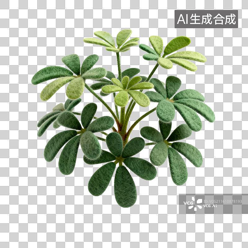 【AI数字艺术】多瓣叶造型羊毛毡手工装饰图片素材