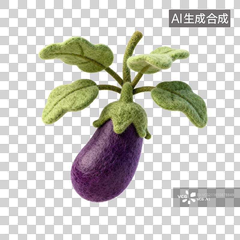 【AI数字艺术】手工羊毛毡茄子摆件图片素材