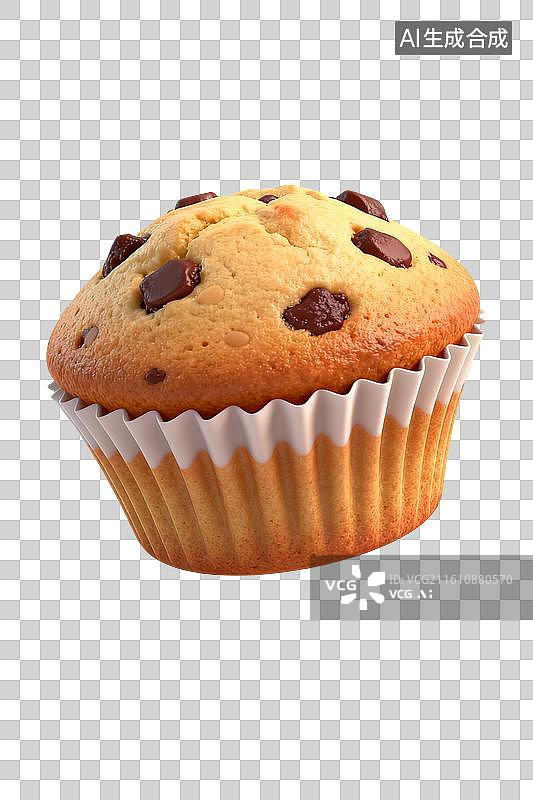 【AI数字艺术】巧克力豆纸杯松饼图片素材