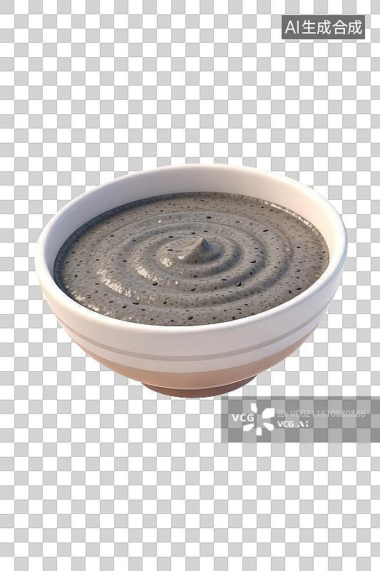 【AI数字艺术】白色碗中的黑芝麻糊图片素材