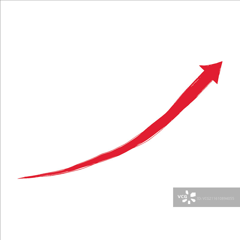 一个红色的上升箭头代表增长图片素材