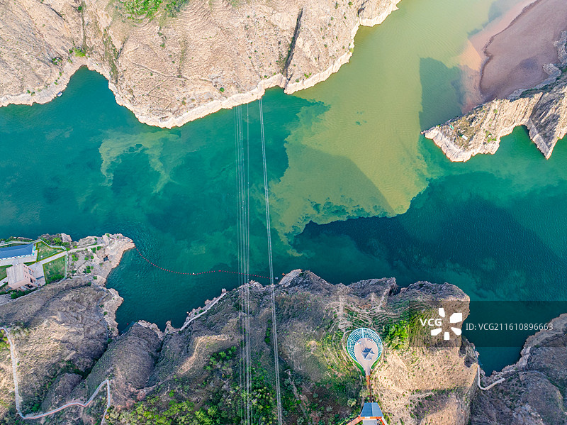 临夏刘家峡黄洮交汇观景平台图片素材
