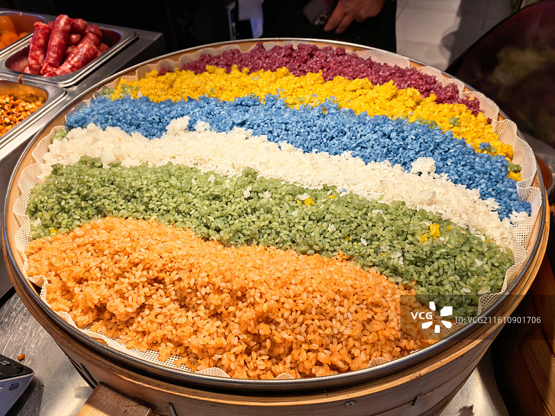 七彩糯米饭图片素材