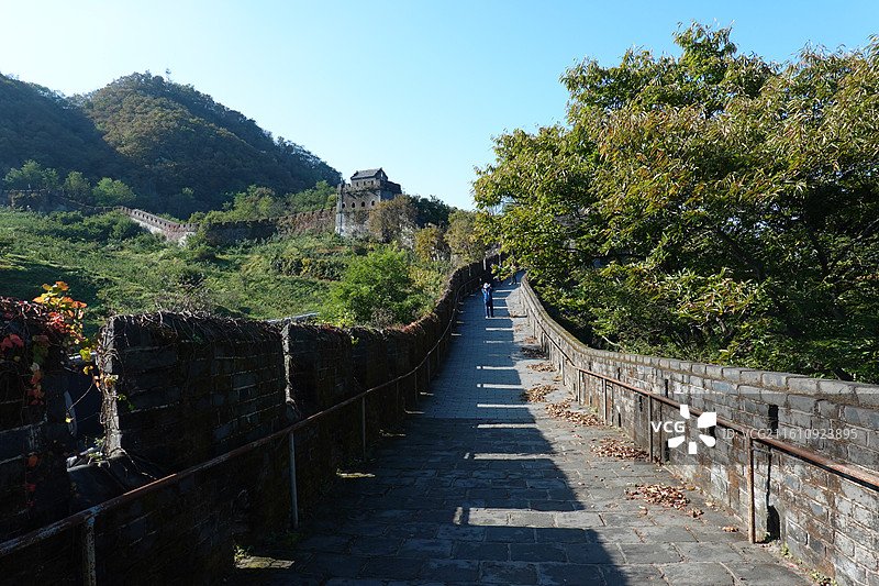 辽宁省丹东市虎山长城万里长城明长城东部起点：六号墙台图片素材