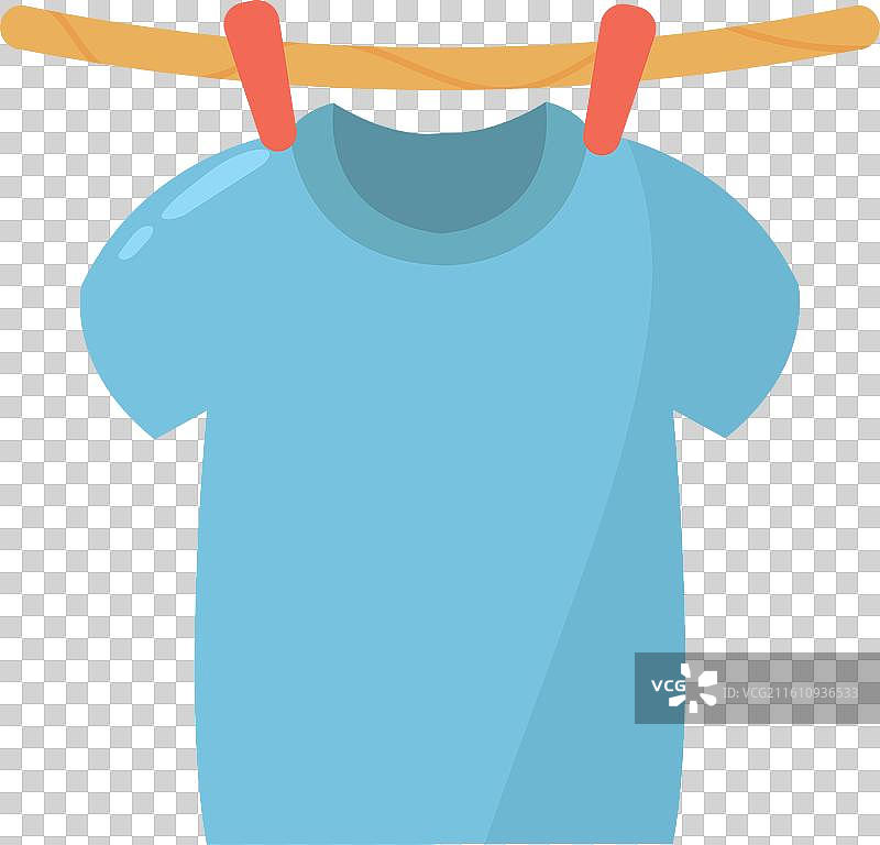 晾衣绳T恤扁平图标图片素材