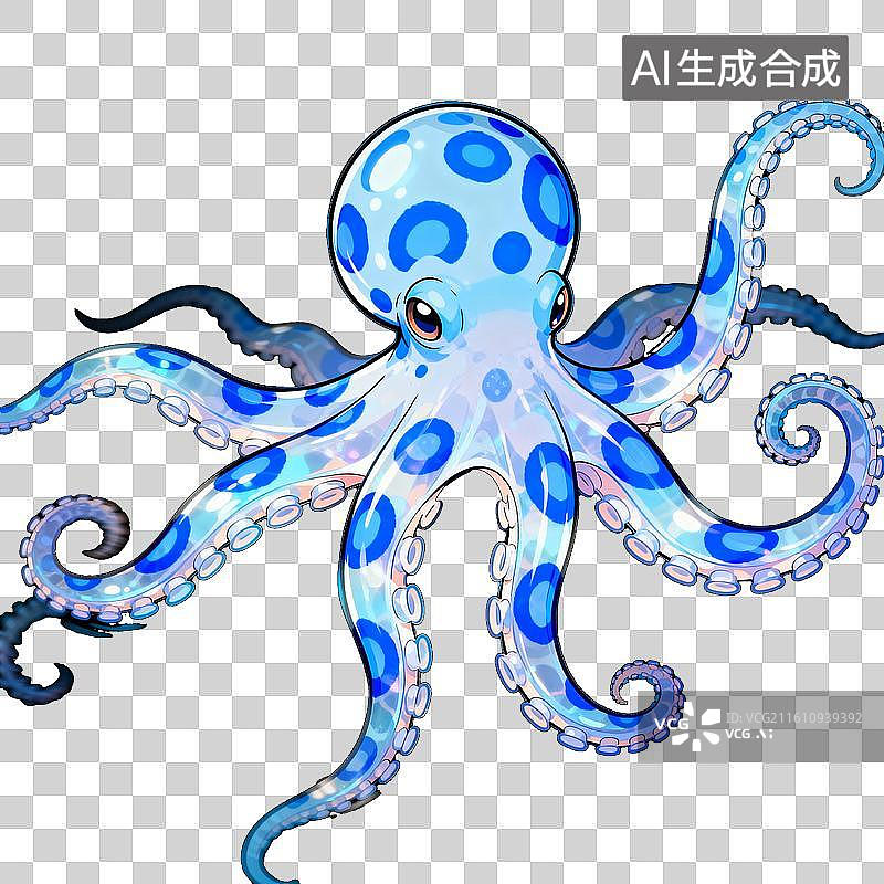 【AI数字艺术】蓝环章鱼图片素材