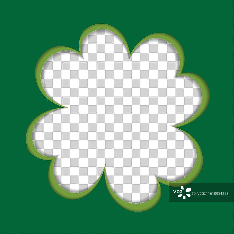 纸艺风格的四叶酢浆草图片素材