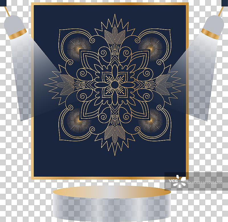 金色简约曼陀罗艺术设计模板图片素材