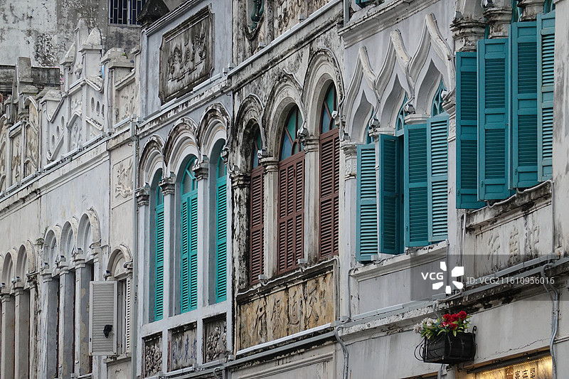 海南省海口市骑楼老街历史文化街区：龙华区中山路步行街骑楼街景图片素材
