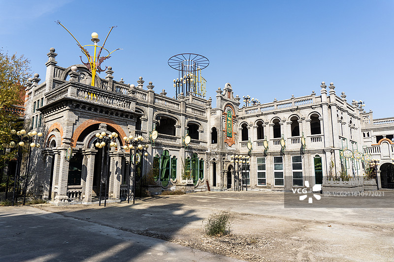 河南商丘虞城大虞春秋文化园民国建筑和西方建筑图片素材