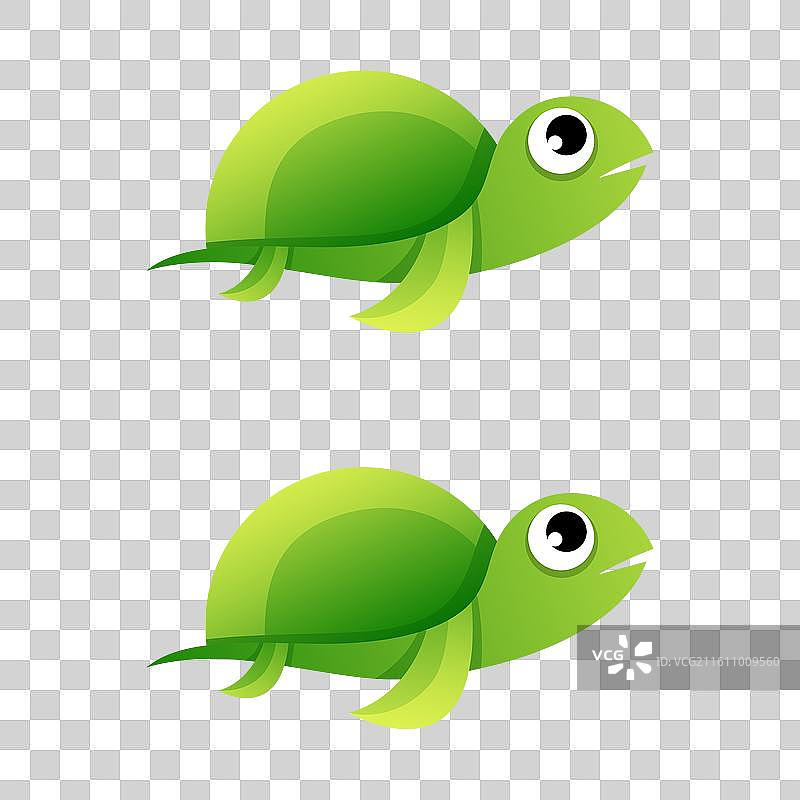 渐变彩虹色风格的乌龟标志图片素材