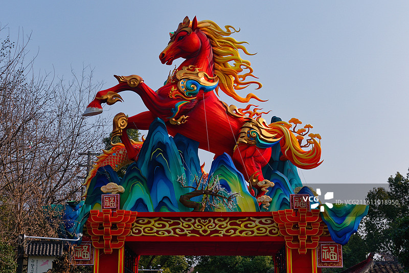 新年前的夫子庙，已经开始布置起来了图片素材