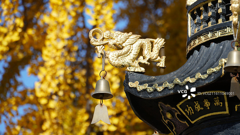 秋天的青岛法海寺图片素材